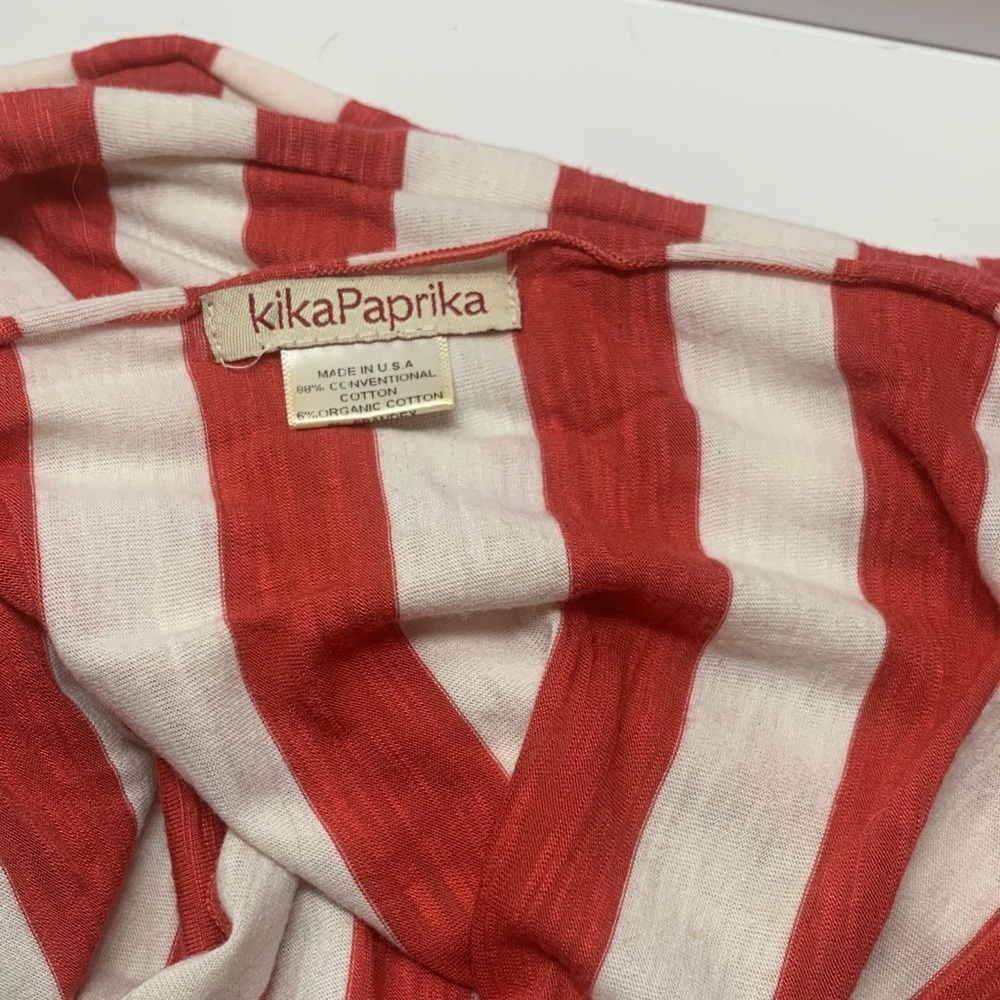 Kika Paprika Dark Salmon and White Striped Scarf